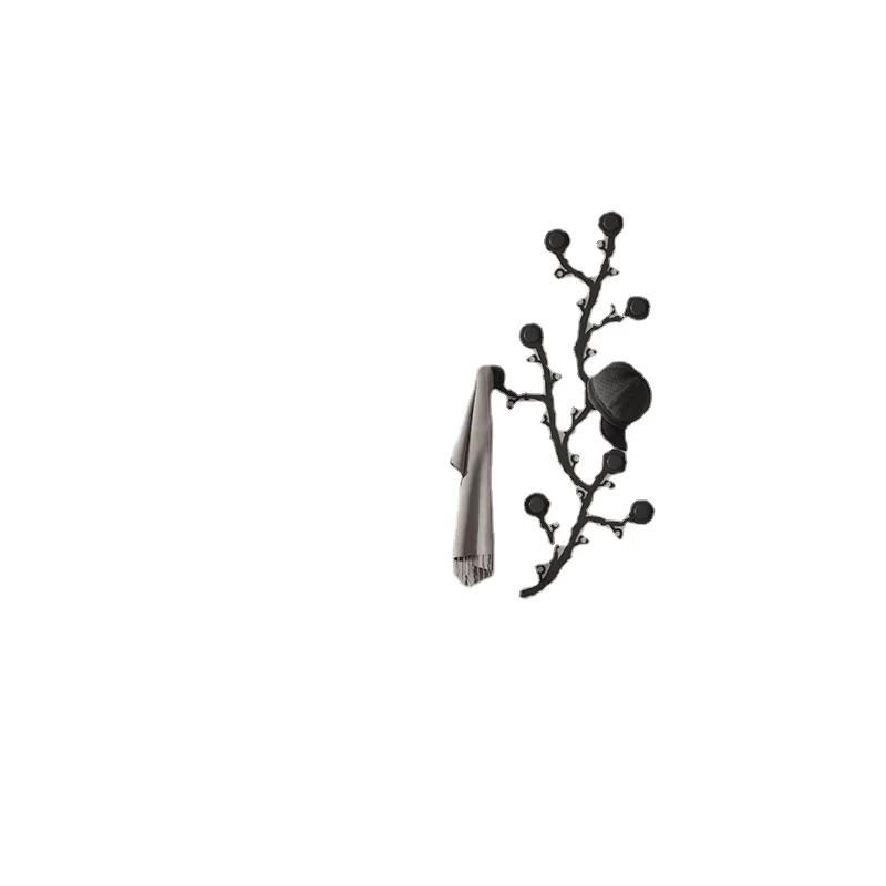 

ZL Creative Wrought Iron Plum Hook Wall Coat Rack Clothes Rack
