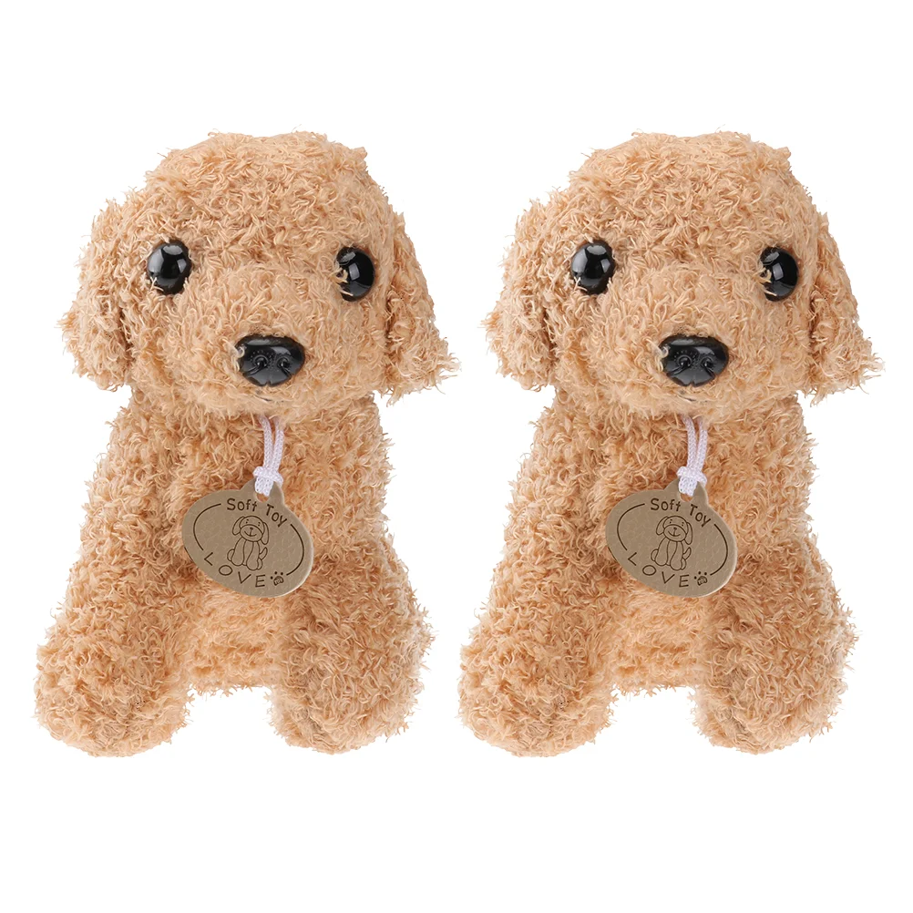 2 Pcs Dog Toys Fuzzy Teddy Dolls Lovely Puppy Toys Kids Simulated Dog Playthings