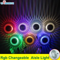 rgb wall light with remote controller corridor aisle light sun flower aluminium 3w background wall lamp easy install
