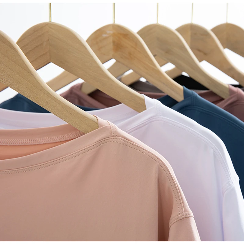 Lulu Yoga Tops Sports Shirts Woman  Loose Short Sleeve T-shirt for Fitness Gym Wear Workout Clothing Sportswear Ladies