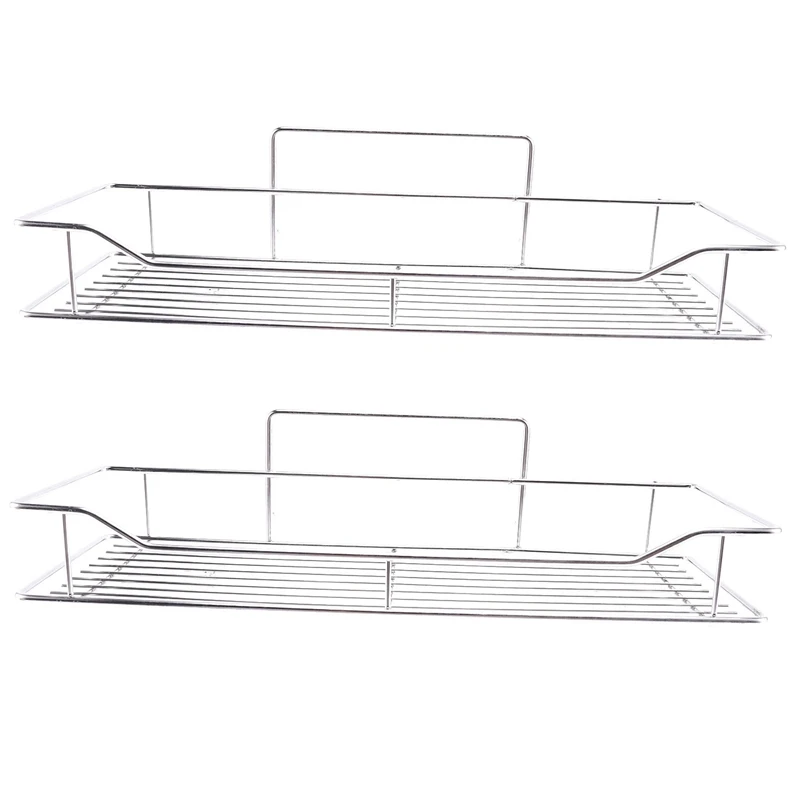 

2X Stainless Steel Bathroom Storage Shelf Punch-Free Kitchen Bathroom Toilet Wall Hanging Storage Rack Large