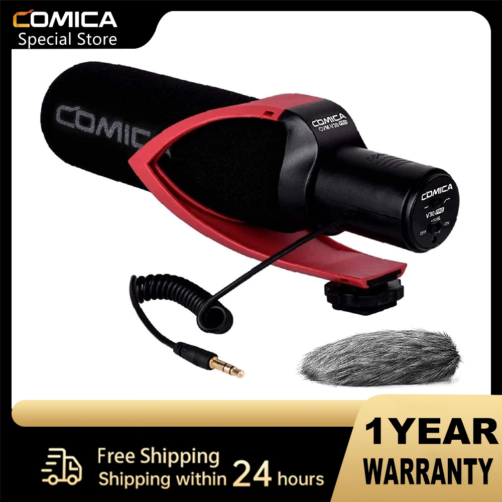 

Микрофон для камеры Comica CVM-V30 PRO, суперкардиоидный конденсаторный микрофон для Canon, Nikon, Sony, Panasonic, DSLR-камеры