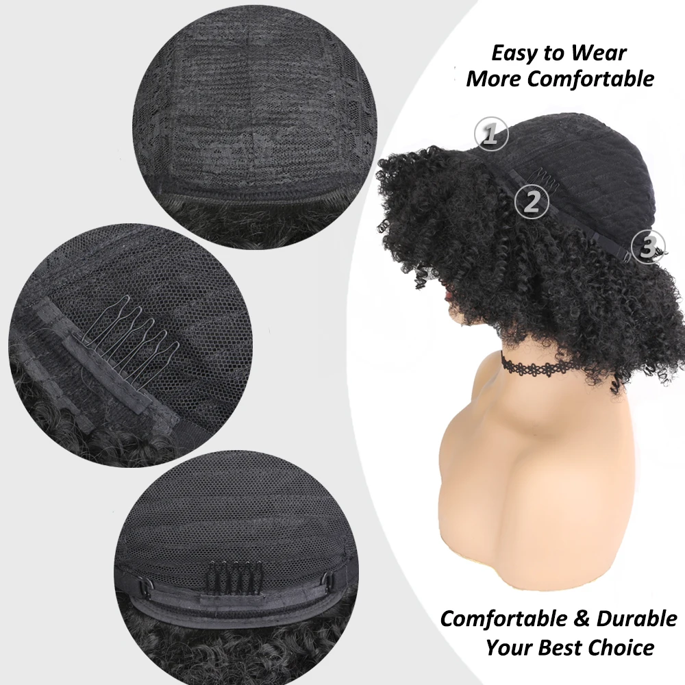 Короткий кудрявый парик 16 дюймов синтетический блонд Омбре афро с челкой для