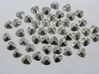 500 silver plate acrylic rivoli heart flatback rhinestone gems 8x8mm