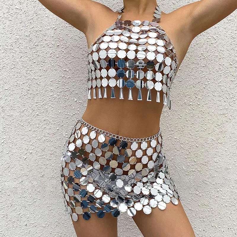 Модный сетчатый бюстгальтер бикини цепочка для пикантного нижнего белья женское