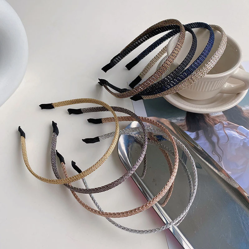 

Fine Woven Thin-edged Headband Fashion Hair Accessories Women Hollow Wash Face Outside Starting Cute Hair Hoop Headwear Hairband