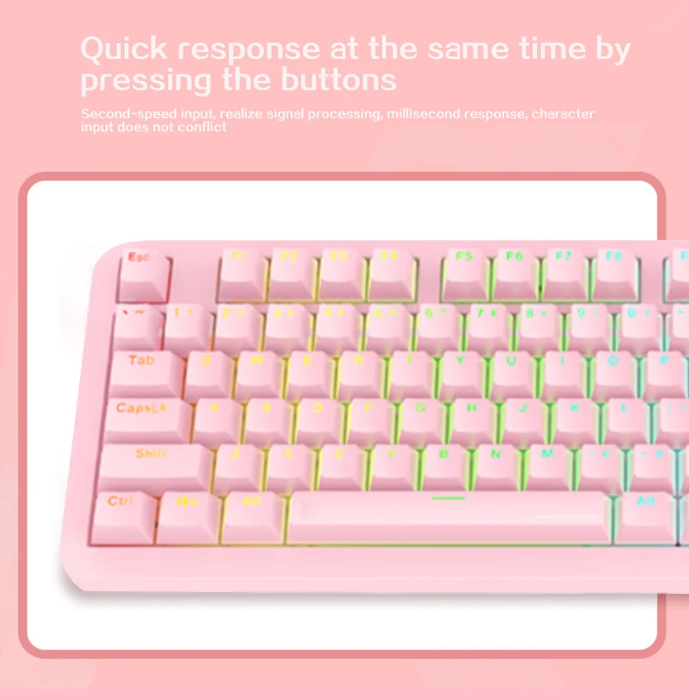 

RGB Backlight Home Office Plug And Play Mechanical Gaming Keyboard Anti Ghosting Blue Switches Computer 104 Keys Stylish