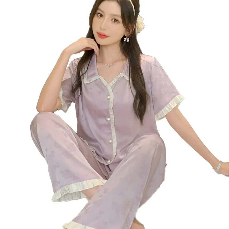 Милая новая корейская стильная одежда с короткими рукавами весенне-летняя