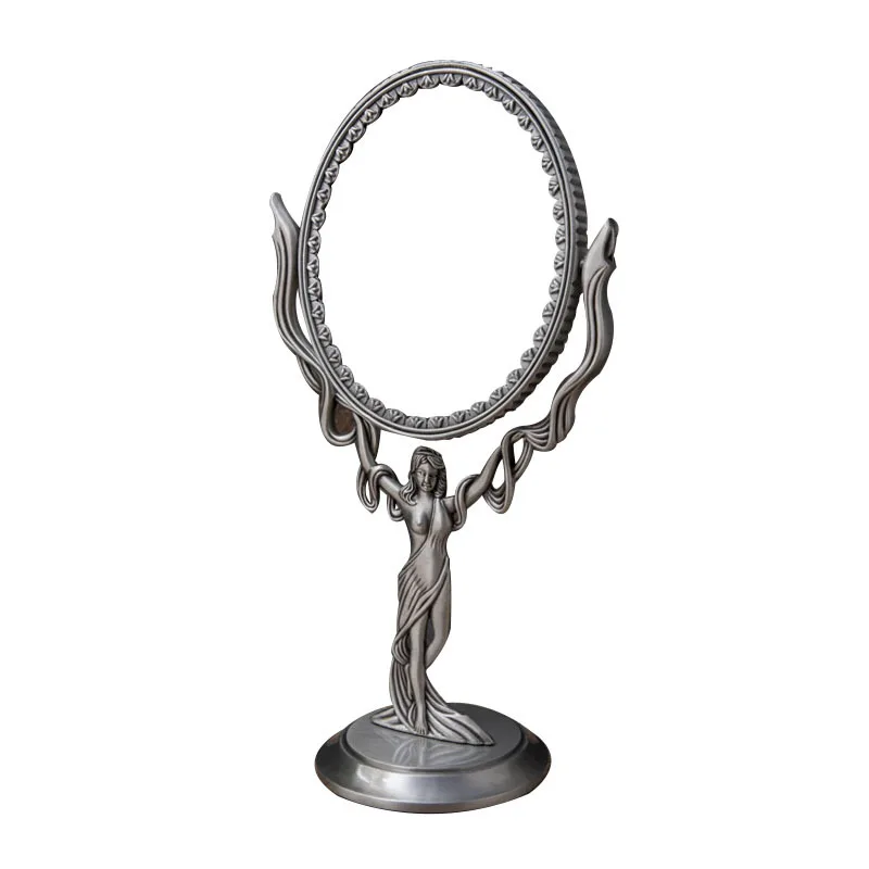 

Креативные изящные настольные металлические зеркала для макияжа, винтажное декоративное зеркало для декора комнаты, в эстетике J02