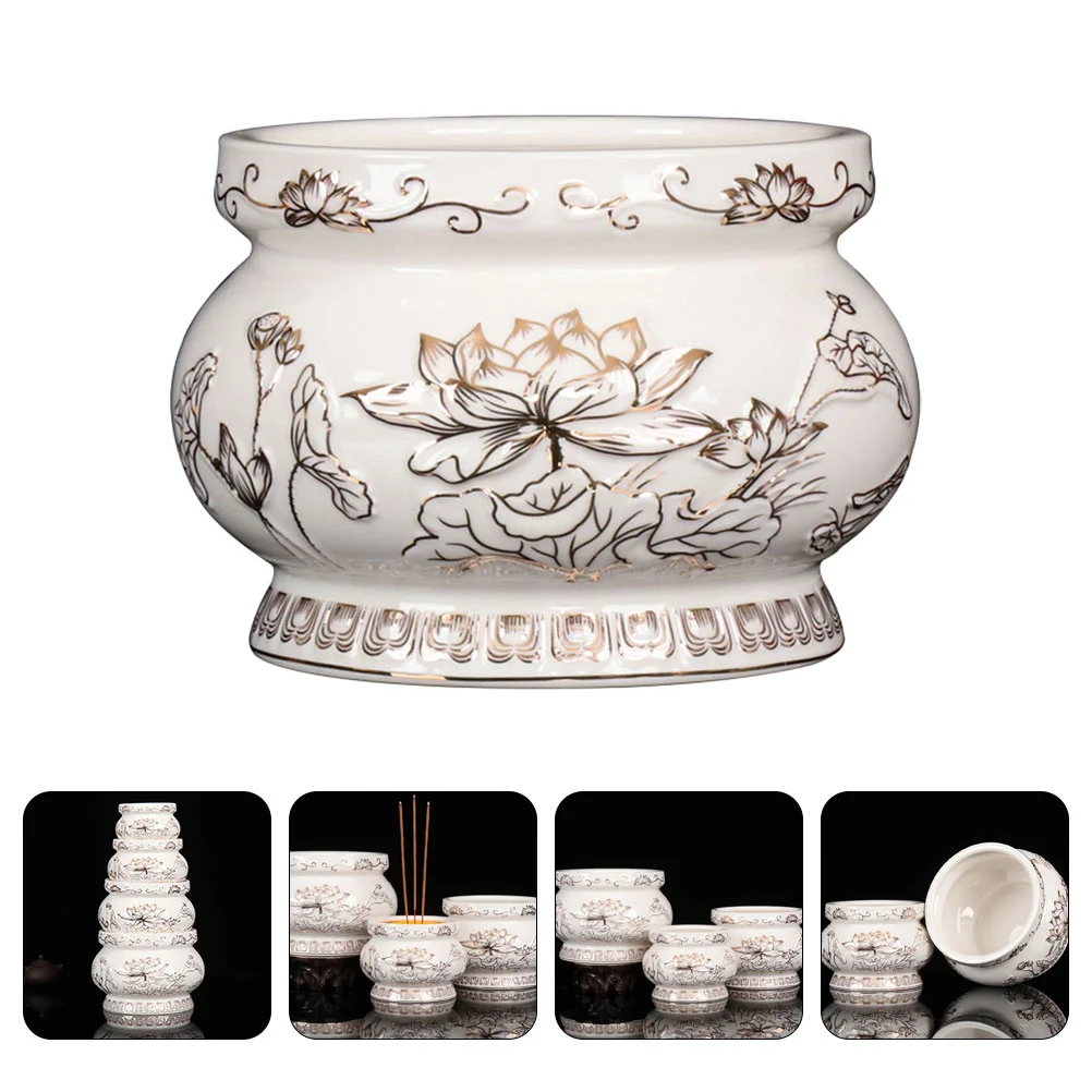 

Burner Holder Oil Meditation Cone Stick Tray Essential Aromatherapy Tea Warmer Wax Tealight Bowl Ceramic Tibetan Zen Yoga
