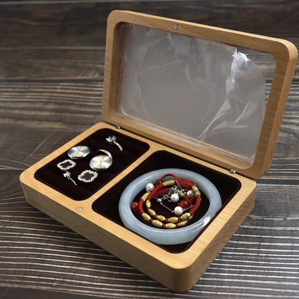 Customised Personalised Solid Black Walnut Beech Wood Jewellery Storage Rings Studs Bracelets Bracelet Display Stand Wholesale