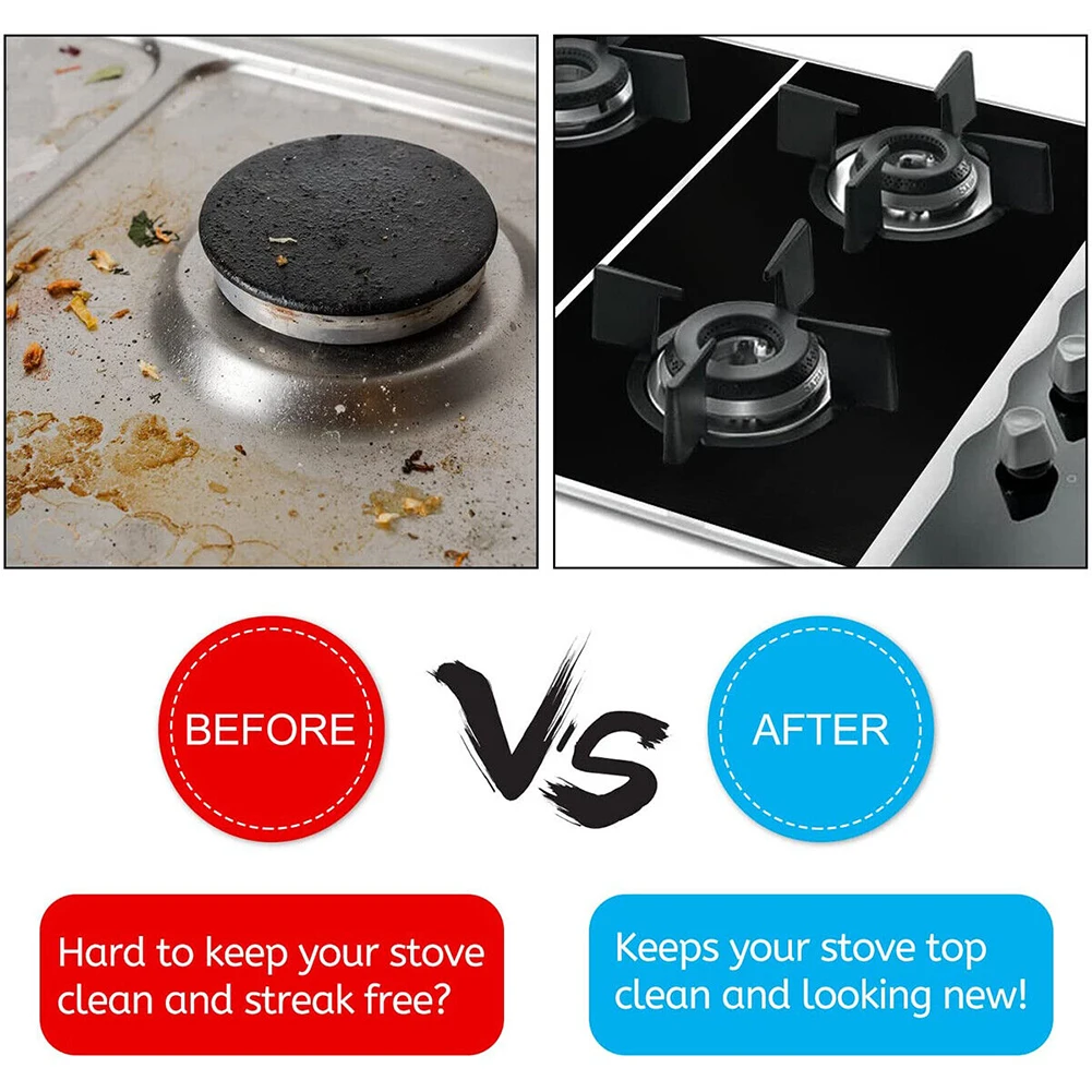 

1 Set Gas Stove Pad Gas Stove Protective Cover 5-Hole Kitchen Cleaning Anti-dirty Non-stick Reusable Stovetop Protector Pads
