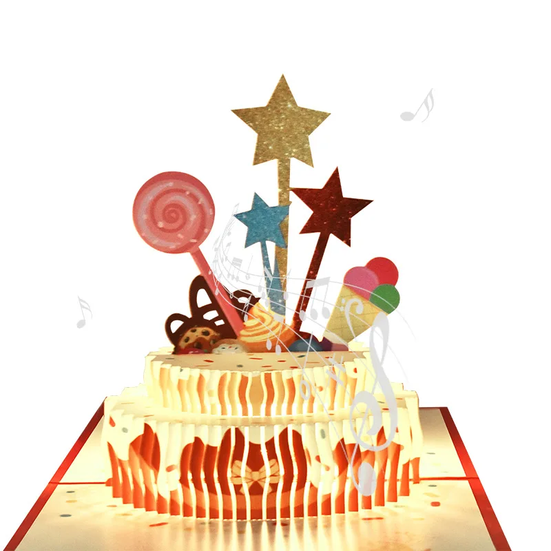 

1PCS Music Birthday Card Music Pop Up Card for Birthday Kids 3d Musical Greeting Card Birthday Party Gift Baby Shown