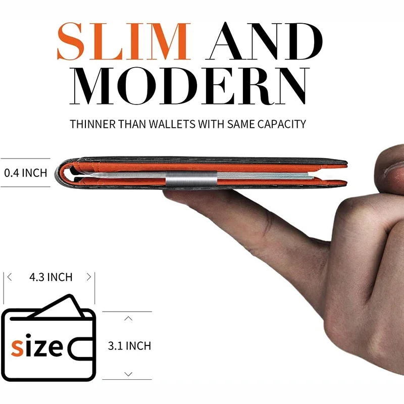 Мужской кошелек RFID из синтетической кожи микрофибры двухслойный зажим для денег