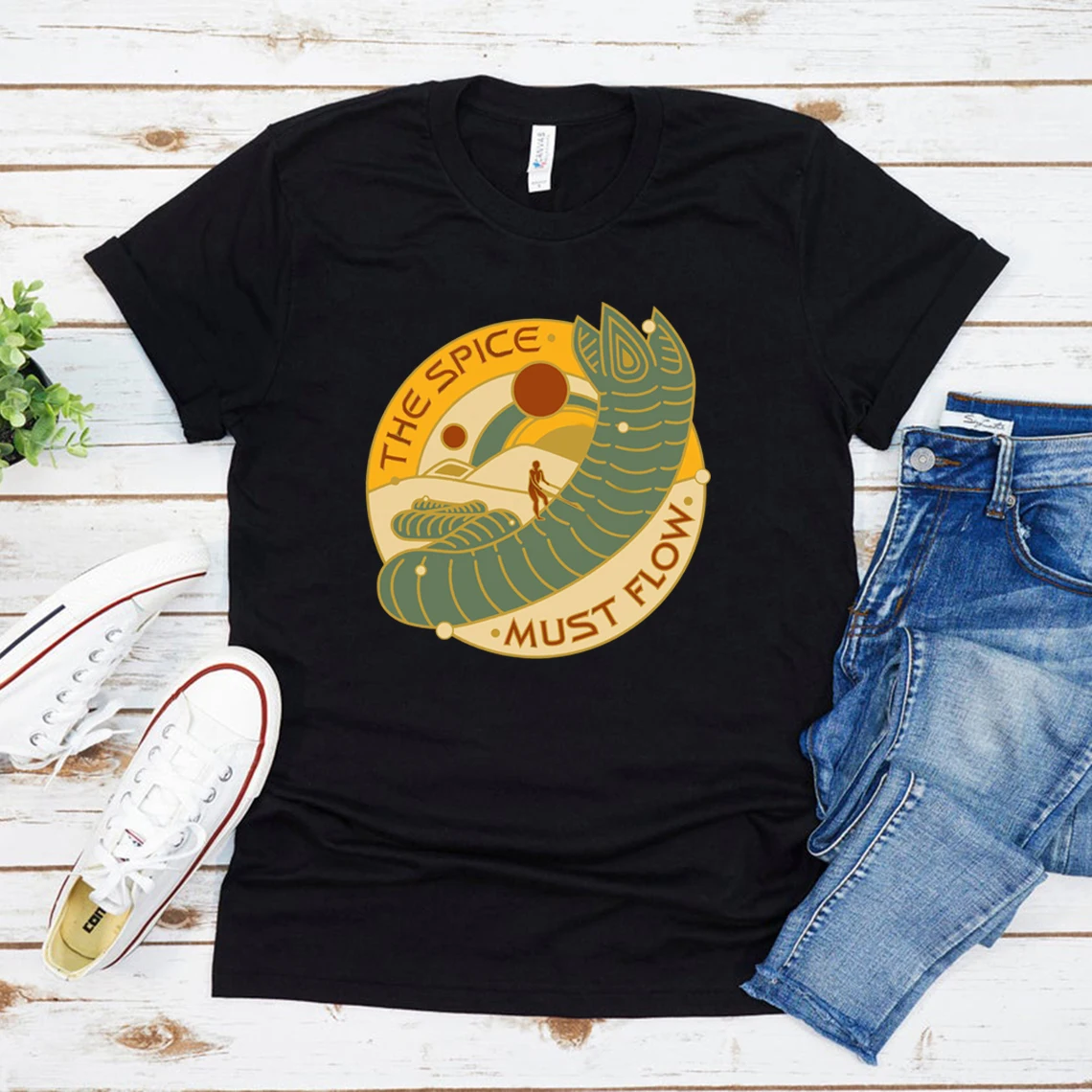 

The Spice Must Flow T-Shirt Dune Shirt Fear Is The Mind Killer T Shirt Unisex Graphic Tees Short Sleeve Crewneck Tshirts Tops