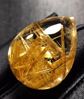 natural gold rutilated quartz water drop pendant necklace 2719 79 6mm beads rutilated jewelry women wealthy aaaaaaa