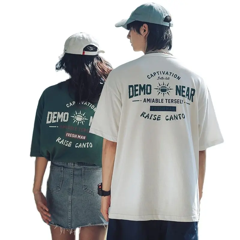 

Summer New Trendy Print Cotton Hong Kong Style Casual Short Sleeve T-shirt