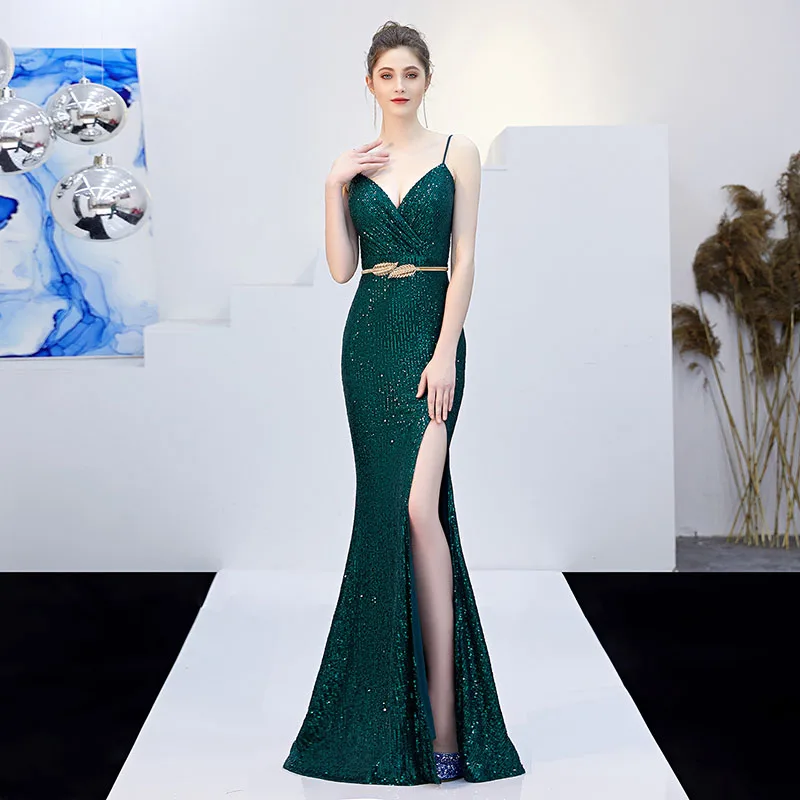 

Long Mermaid Formal V-Neck Sexy Prom Dress DongCMY Backless Elegant Evening Party Fashion Robes De Bal Maxi For Women Gown
