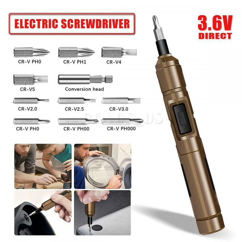 Мини Электрическая отвертка USB зарядка портативный беспроводной шуруповерт