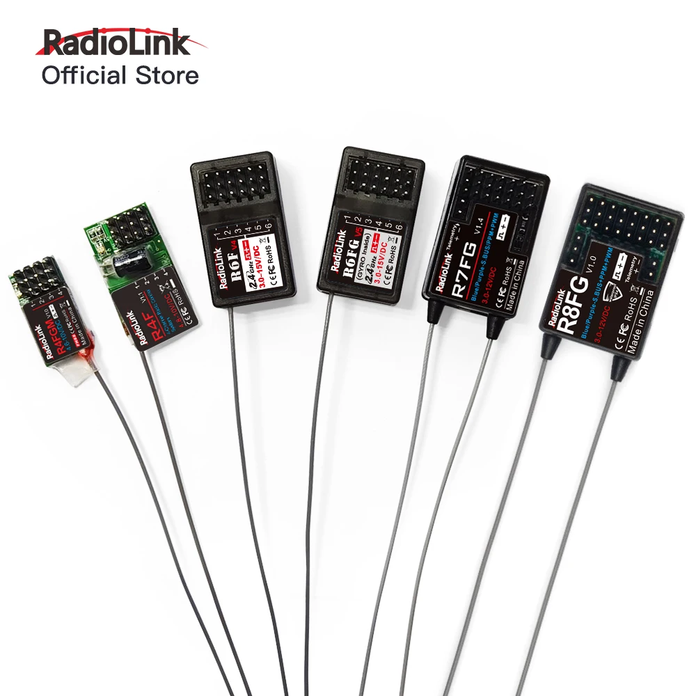 

Radiolink 2.4GHz R7FG R8FG R4FGM R6FG R6F RC Receiver Gyro Inside for RC Car Boat Work for Transmitter RC4GS RC6GS T8FB T8S RC8X