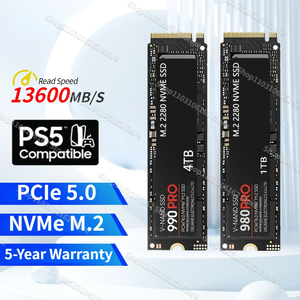 

Ssd Nvme M2 High Speed 990 PRO PCIe 4.0 NVMe 4.0 Ssd Sata 2280 1TB 2TB 4TB SSD Internal Solid State Drive for Laptop PC PS4 PS5