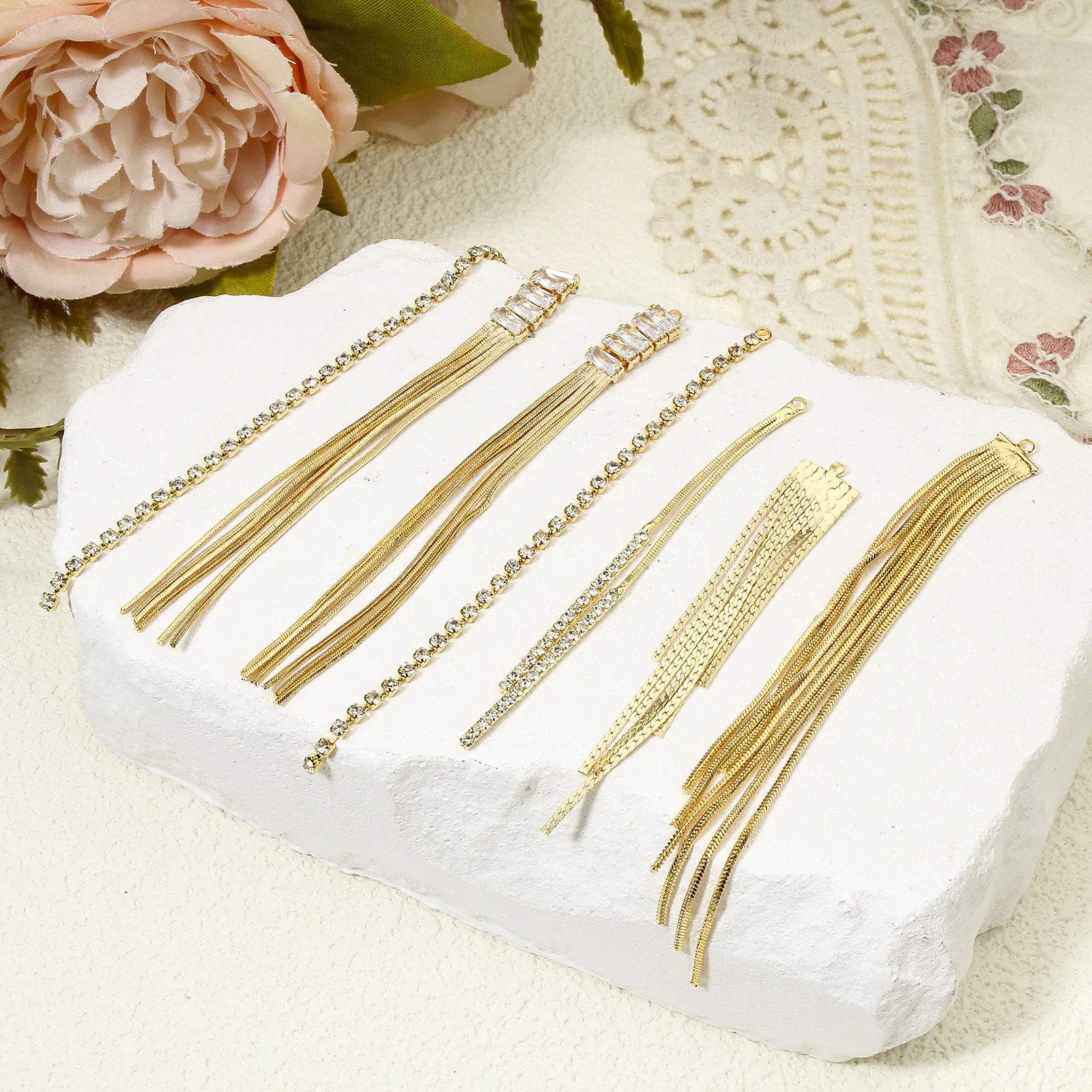 2 шт. латунные подвески длинная цепочка 18K