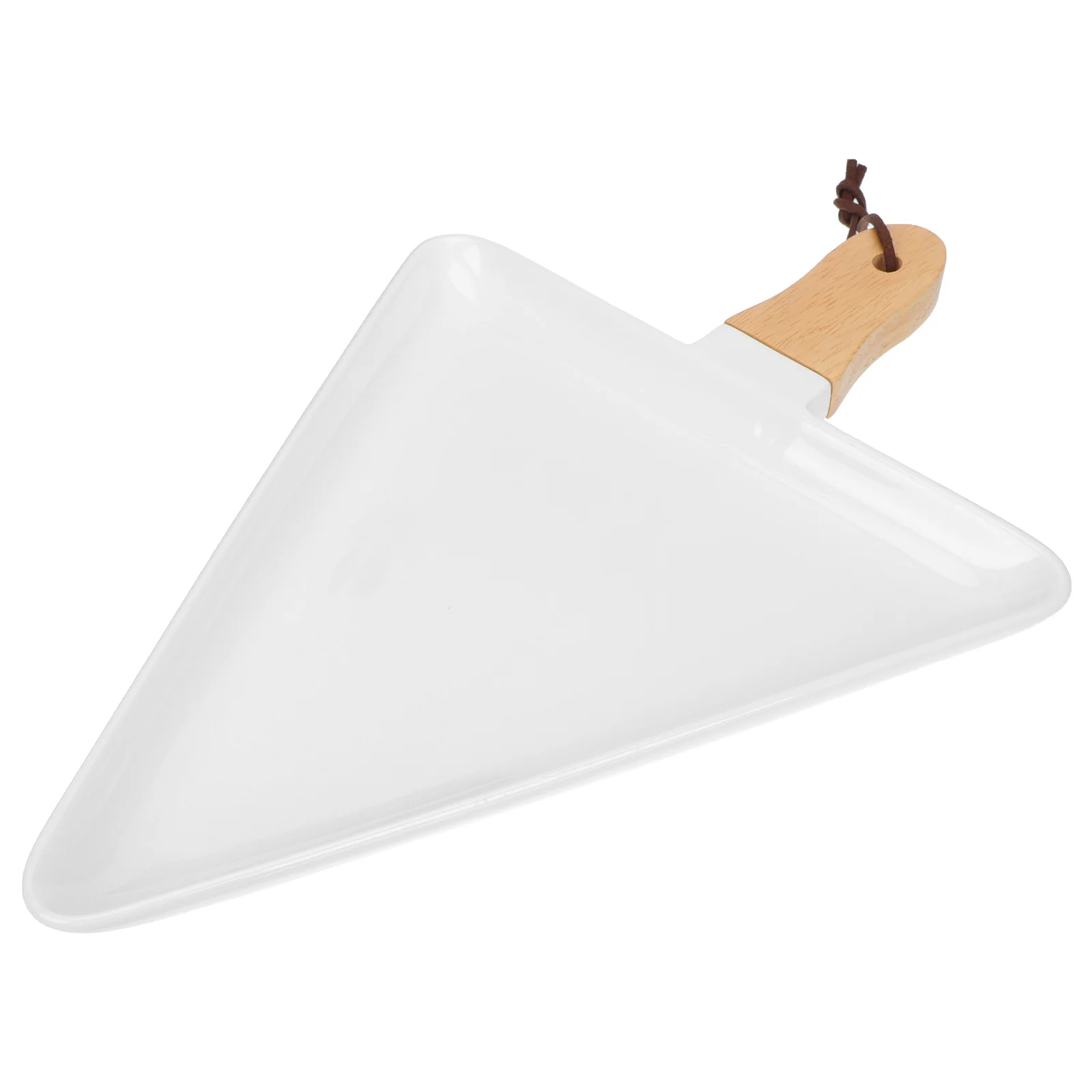 

1pc Simple Triangle Plate Western Plate Household Steak Tray with Handle