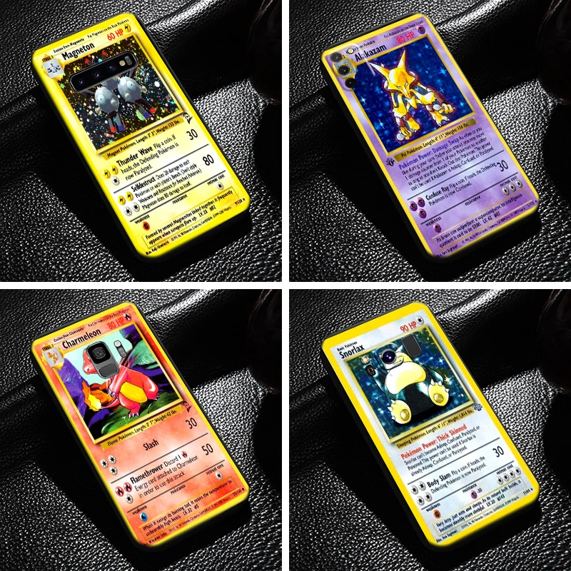 

Anime Pokemon Cards Phone Case For Samsung Galaxy S10 S9 S8 Plus S10 Lite S10E S10 5G Funda Black Back Carcasa Silicone Cover
