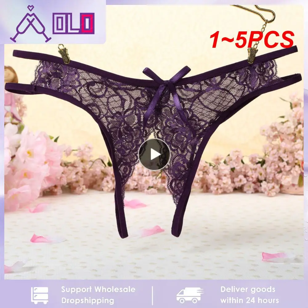 

1~5PCS Sexy Lingerie Women Lace Open Crotch Panties Sexy Low Waist Hollow Brief Crotchless Female Thong Sex Temptation Erotic