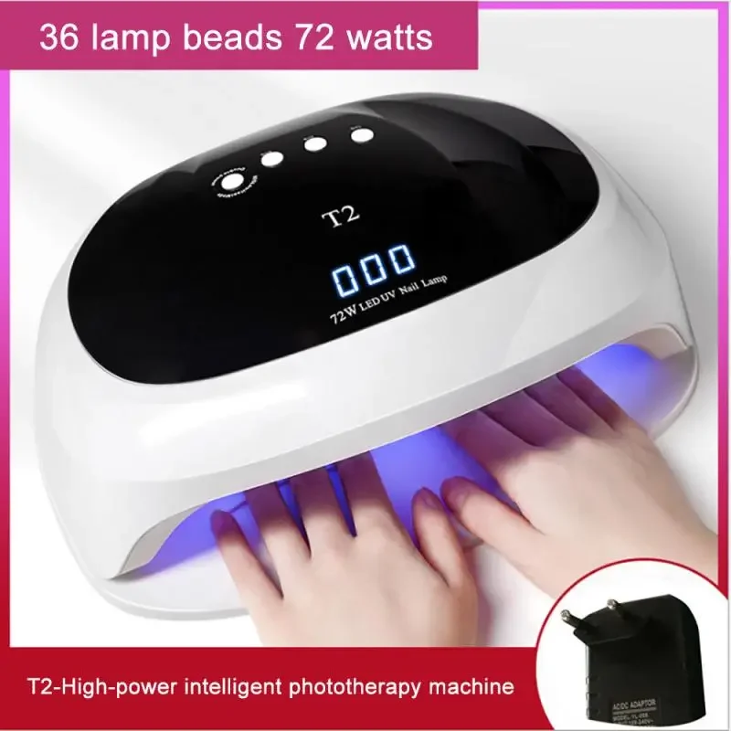 

NEW 72W LED Lamp Nail Dryer Manicure Device Smart Auto Sensor Phototherapy Lamp Quick-drying Nail Lamp LCD Display Manicure Tool