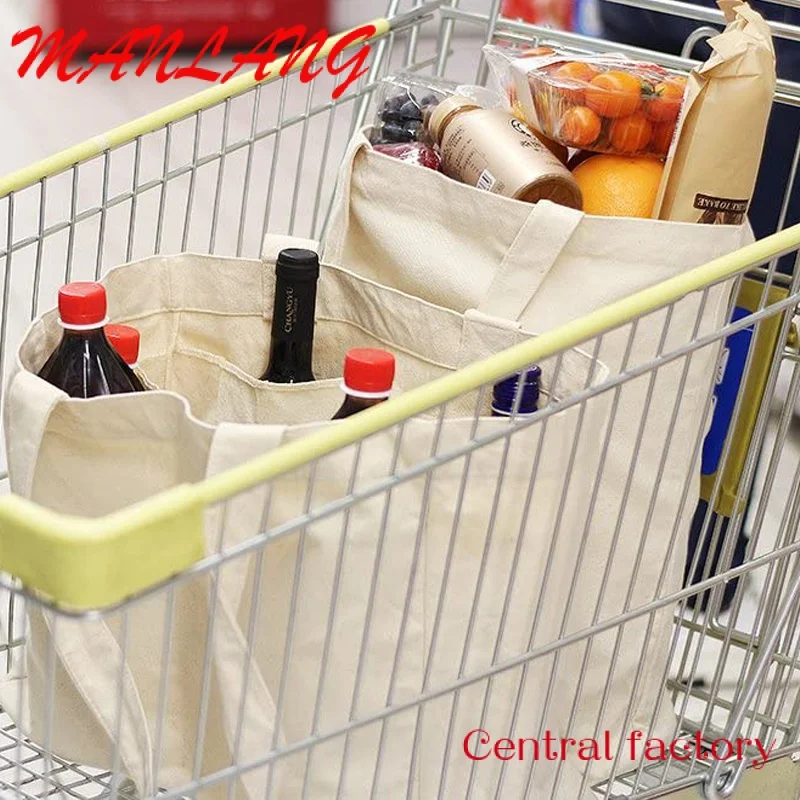 Хлопчатобумажные холщовые сумки-тоут с индивидуальным принтом для покупок