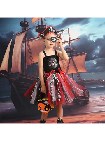 Детский классический пиратский разноцветный жилет для глаз