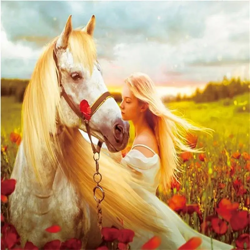 

Diamond painting 5D "DIY", Animal diamond embroidery "leopard" "horse"