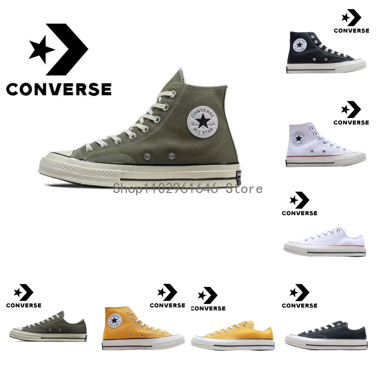 

Classics All-Star Authentic 1970s Comfortable High Shoes Man and Women Classic Sneakers Durable White Flat Canvas Shoes