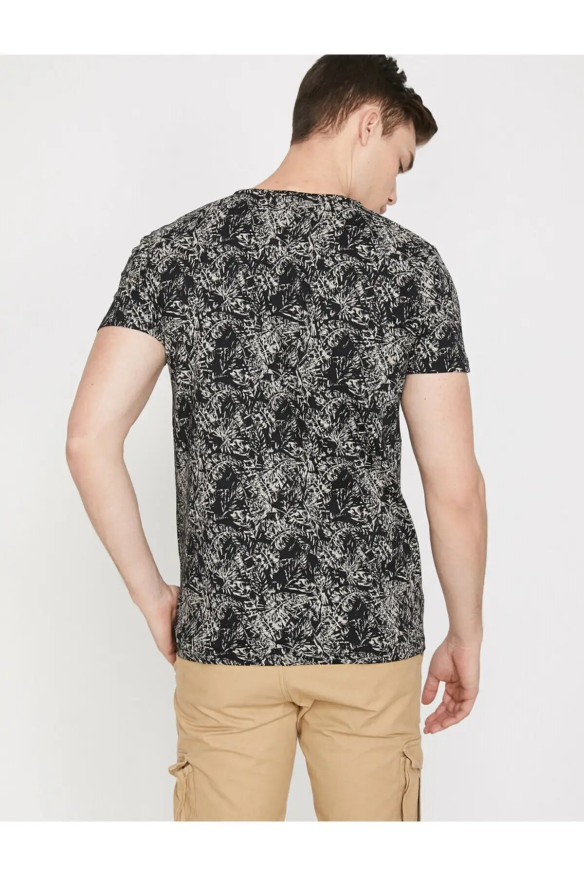 Koton мужской черный Велосипедный спорт средства ухода за кожей шеи футболка с