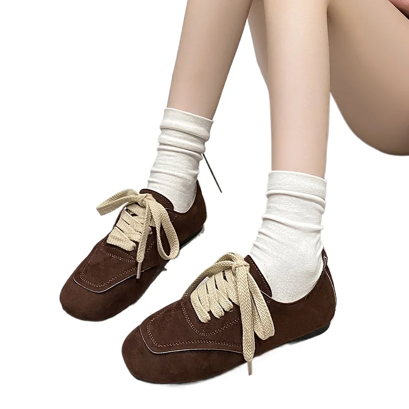 2024 женская обувь вулканизированная на шнуровке спереди модная повседневная с