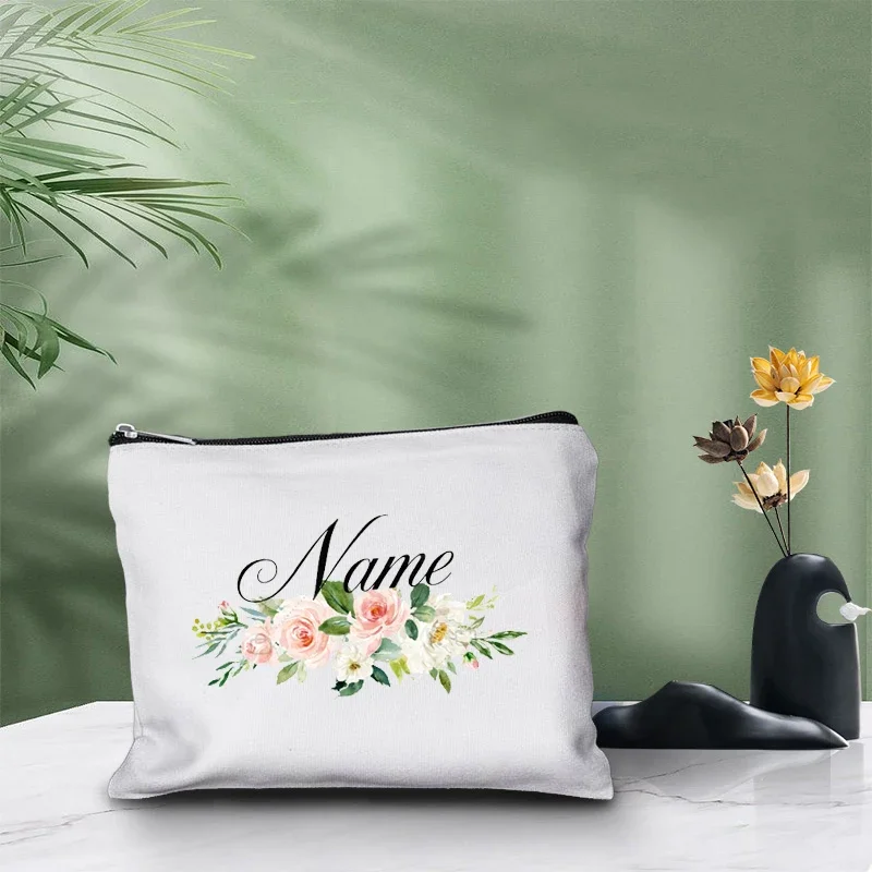 Цветочная сумка с именем на заказ дорожная помада косметическая для хранения