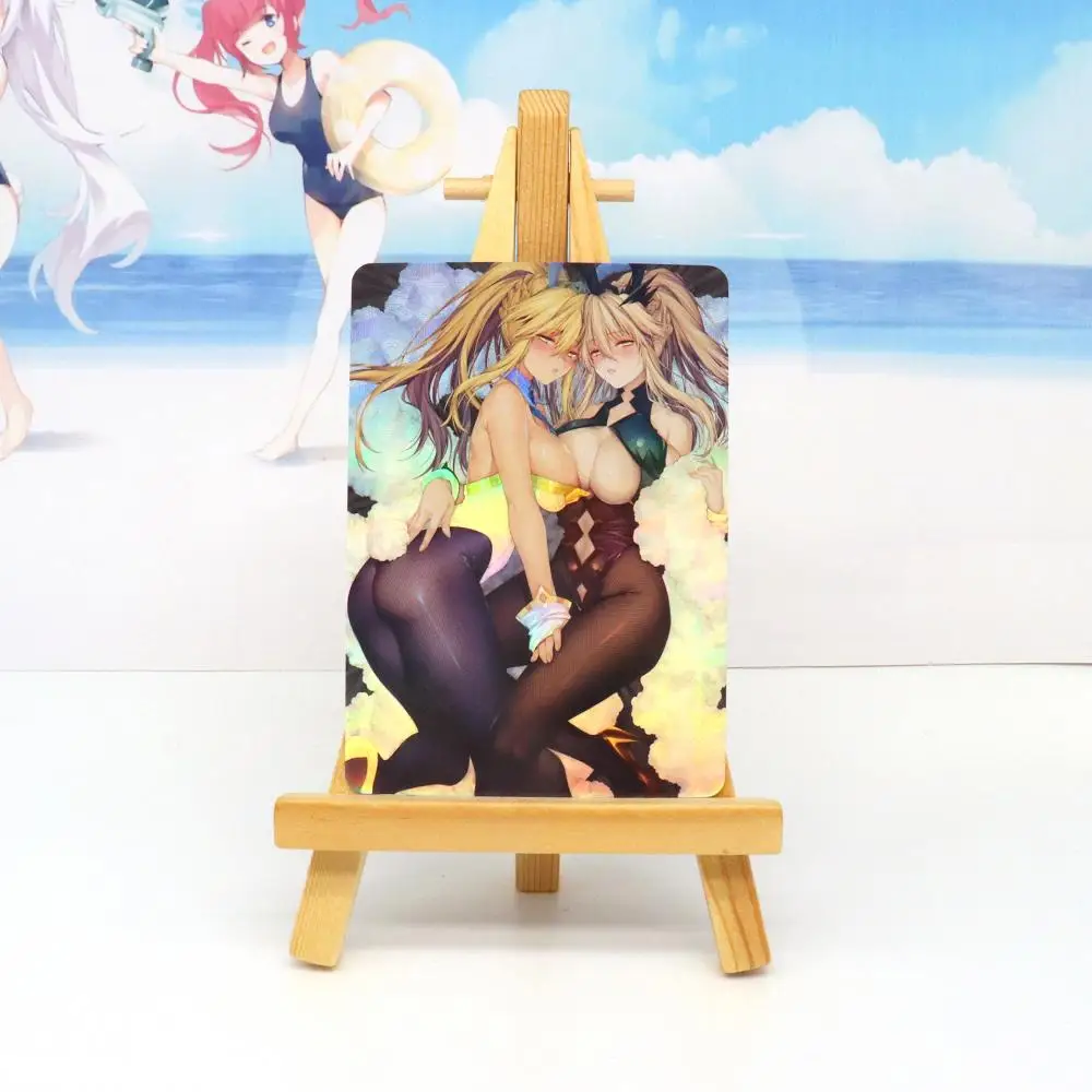

18Pcs/set Fgo Refraction Flash Card Sexy Big Boob Acg Swimsuit Collection Card Toy Gift Anime Figure Collection Card Toy Gift