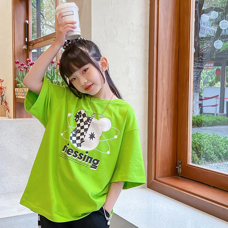 

GIRLS SHORT-SLEEVED T-SHIRT summer children’s fashion summer dress children’s Thin half-sleeved t-shirt