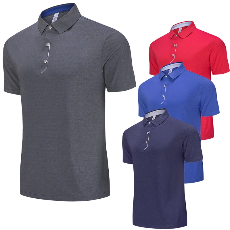 

Men Golf Sports Shirts Good Quality Summer Comfortable Short Sleeve Badminton Billiards Training Lapel Running Gym Fashion Tee