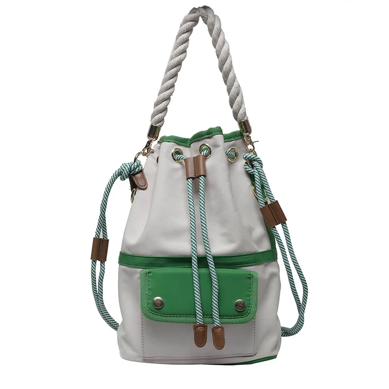 

2589 Niche Women's 2022 Contrast Versatile Ins Bucket Versatile Premium One Shoulder Messenger Bag
