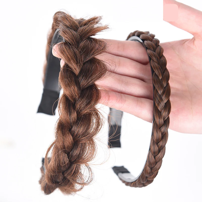 Новинка Женский винтажный парик MANWEI косички-рыбки повязки на голову черные