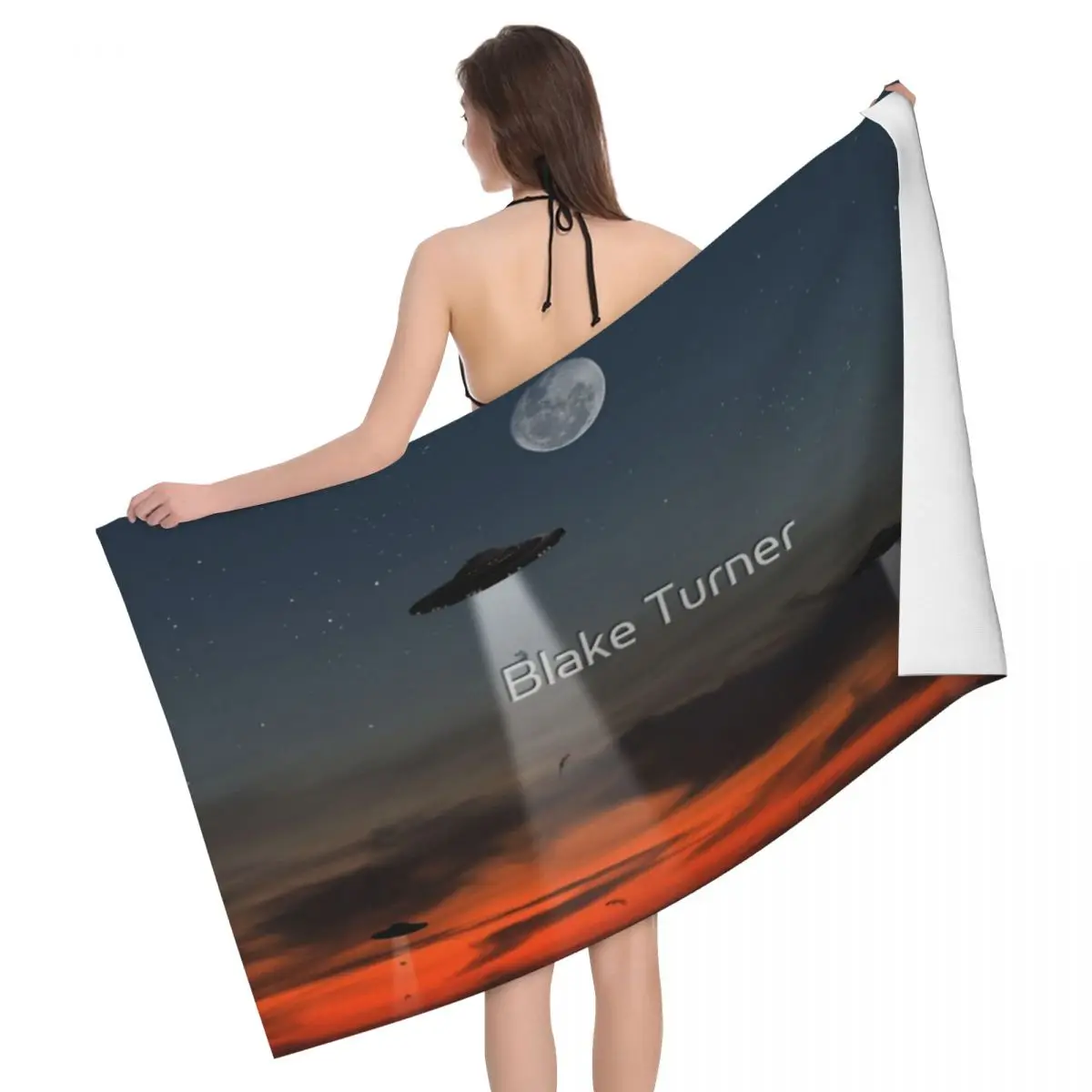 

Банное полотенце 80x130 см с ярким принтом вторжения инопланетянина, сувенирный подарок для бассейна
