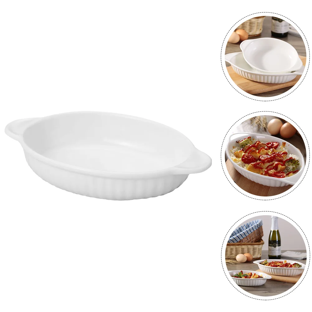 

Pan Baking Dish Ceramic Tray Bakeware Lasagna Gratin Casserole Plates Dishes Porcelain Oven Roasting Pie Oblong Serving