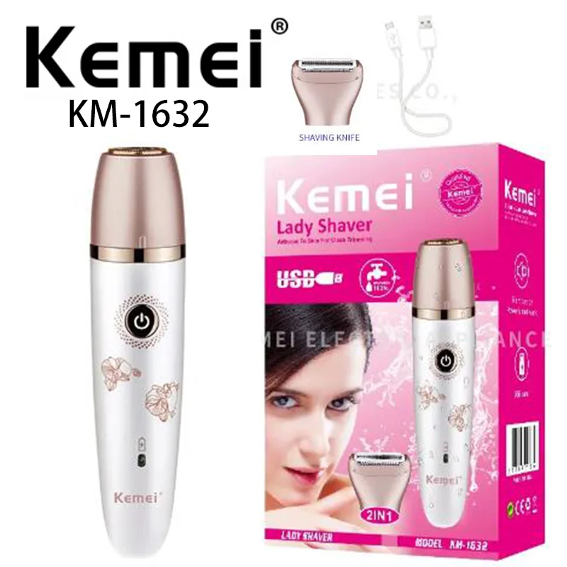 Female Waterproof Razor Hair Shaver Hair Remover Epilater 2 In 1