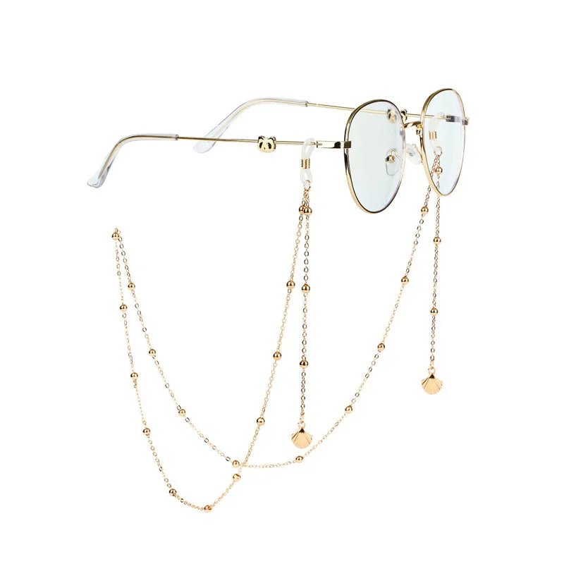 

European and American cross-border jewelry Fashion hanging chain, mask chain, non-slip metal chain, versatile pearl disc,