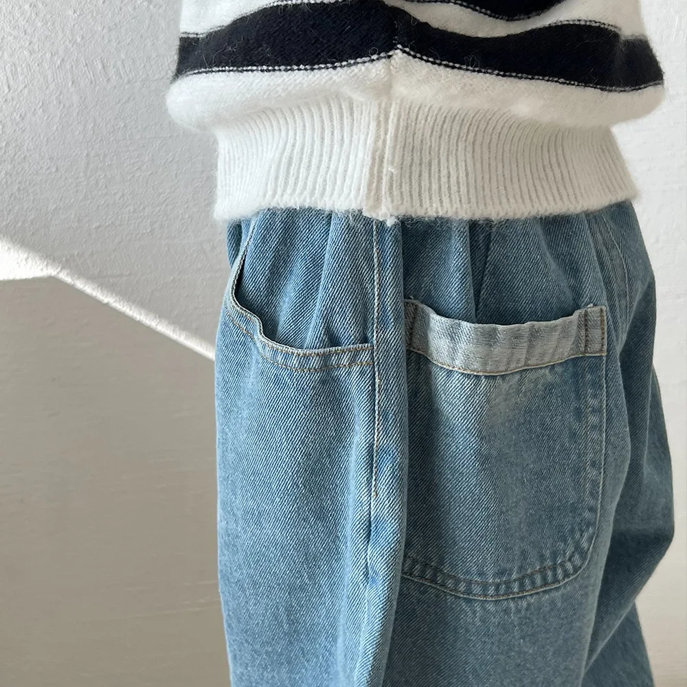 New Children Loose Casual Harem Pants Fashion Girls Wide Leg Pants Kids Denim Trousers Baby Girl Jean Pants Boys Denim Pants