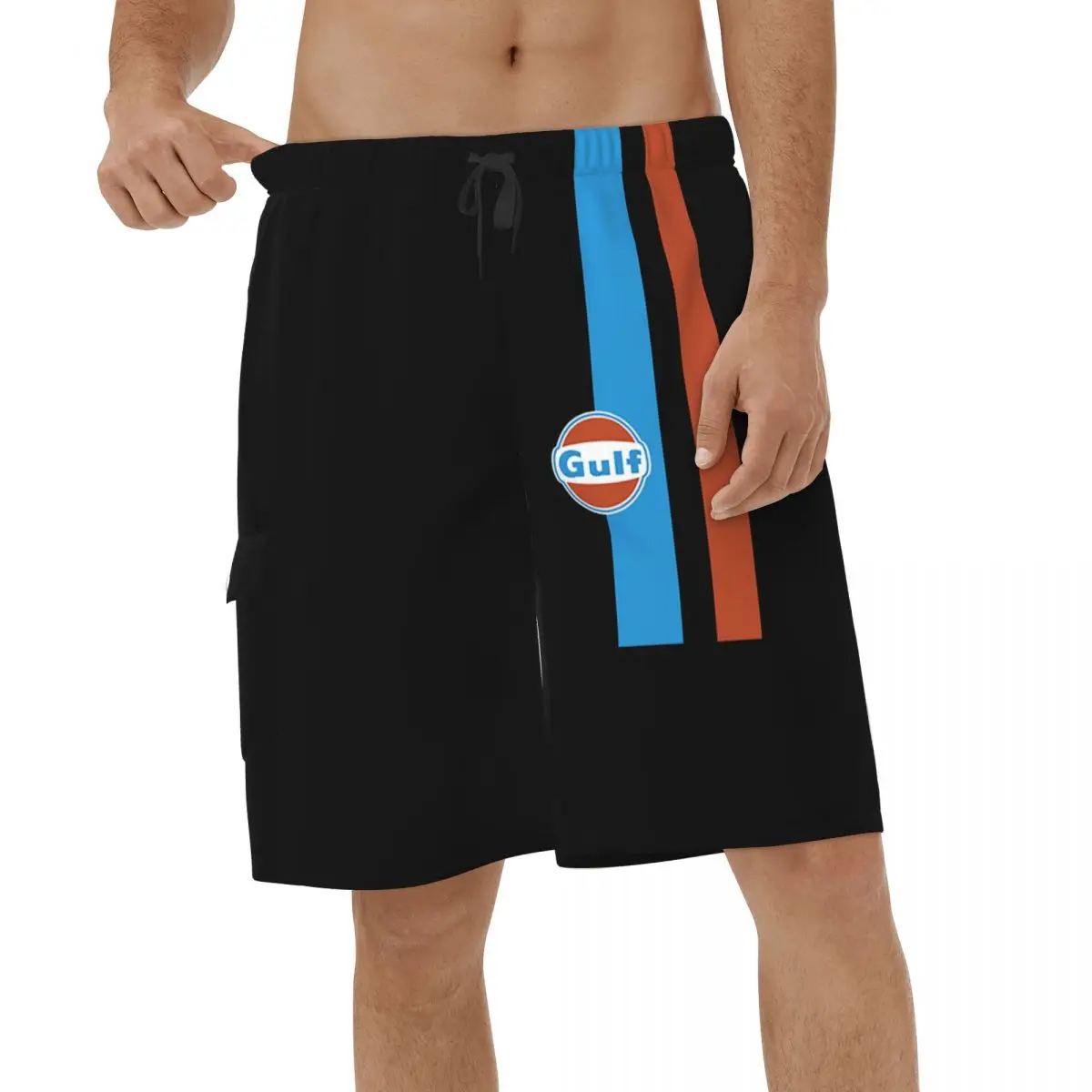 

Racing Gulf Car Motorsport Oil Gas Gt40 Shorts Quick Dry Men's Swimming Shorts New Male Beach Board Shorts