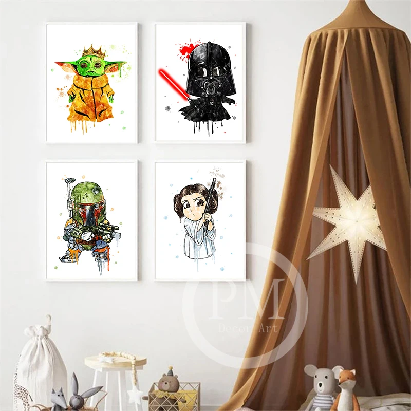 Картина на холсте Звездные войны Постер Дарта Вейдера BB8 Чубакка принцесса Лея