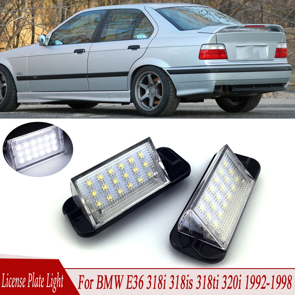 

LED License Plate Light 1Pair For BMW E36 1992-1998 318i 318is 318ti 320i 323i 325i 328is M3 Number Plate Lamp Bulbs White